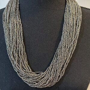 Talbots Elegant Silver Beaded Necklace